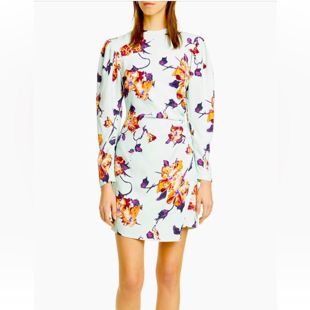 A.L.C. Jane Floral Leg of Mutton Long Sleeve Minidress